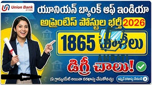 డిగ్రీ అర్హతతో 1,865 అప్రెంటిస్ పోస్టులు